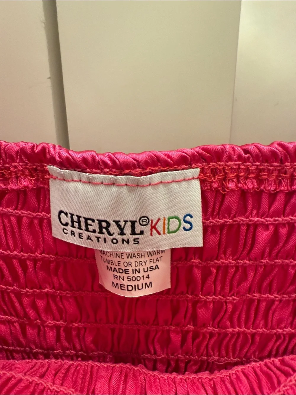 Girls Hot Pink Smocked Dance Dress with Puff Sleeves